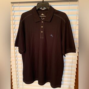 Tommy Bahama Supima Cotton Black Polo Shirt Size Medium